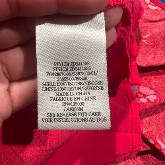 Z Supply Mavis Hot Pink/Ref Floral Modi Dress Size Médium Front Cut Out - Picture 10 of 11